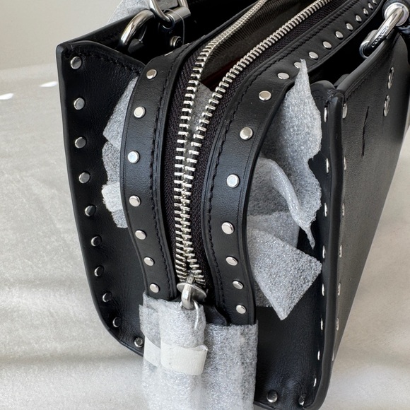 Coach Black Satchel with Silver Accents - Picture 5 of 9